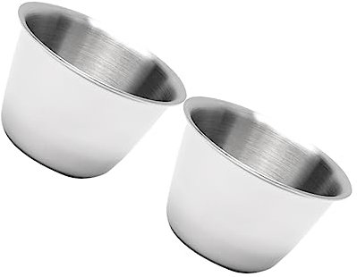 PEPLAYTAL 2 Pezzi Teglia Acciaio Inossidabile per Pudding e Cupcake da Stampo per Dolci Design Antiadherente Piccole per Muffin e Budini Utensile per Dessert Fatti