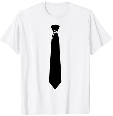 Black Tie Costume Shirt Adult Men Women Kids Tie Costume T-Shirt