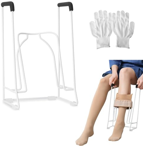 Glosaie, grande aiuto per calze a compressione, per polpacci, 46 cm - 50 cm, circonferenza bianco, calzino Aid Tool