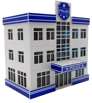 ZYIHNIRB Garagenszene Modell Im Maßstab 1:64, Parkhaus Miniaturmodell, Diorama Zubehör, Ausstellungsstück Aus PP, für Hobbybastler, Dekoration, Modellwelt, Polizeistation