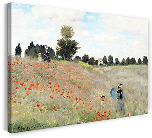 Printed Paintings Impresión sobre Lienzo (100x70cm): Claude Monet - Campo de la Amapola
