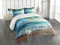 ABAKUHAUS Ozean Tagesdecke Set, Tropic Hawaiian Palms, Set mit Kissenbezügen Mit Digitaldruck, für Doppelbetten 220 x 220 cm, Blau-grün-türkis