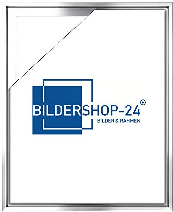Bildershop-24 Schattenfugenrahmen mit Schattenfuge Lemgo Rahmen für Keilrahmenbilder und Leinwände 60 X 80cm Silber poliert