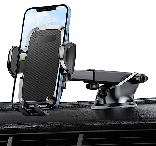 MOSOTECH Porta Cellulare Auto, Supporto Telefono per Ventosa con 360° Rotazione e Estensibile, Portacellulare per Auto Universale per Cruscotto/Parabrezza