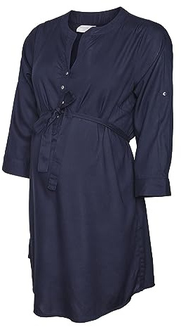 Mamalicious NOS Femme Mlmercy 3/4 Woven Tunic Noos Eco A. Maillot de Tunique Not Applicable, Navy Blazer, XL