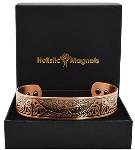 Holistic Magnets® Kupfer Magnetarmband Herren Damen Arthritis Schmerzen Tendinitis Handgelenk Gelenkheilung Armband (TRL)-Keltischer Baum des Lebens (M: Handgelenk 16,5-19,5cm)