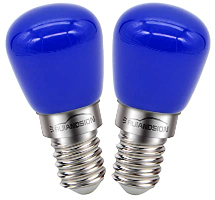 Ruiandsion E14 LED Glühbirne 220V Kühlschrank Birnen Ersatz für Appliance Kühlschrank Dunstabzugshaube, Blau (2er Pack)