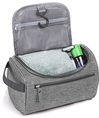 Etercycle Hanging Wash Bag Travel Toiletry Bag Waterproof Bathroom Bag for Men and Women Travel Toiletry Makeup Organizer (Grey)