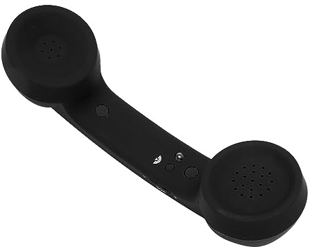 Drahtloser Retro-Telefonhörer, Drahtstrahlungssichere Hörer-Empfänger-Kopfhörer, Klassische Vintage-drahtlose Bluetooth-Telefonhörer-Empfänger-Kopfhörer für zu Hause (Black)