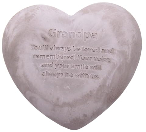 Wowser Herzförmiger Gedenkstein, Trauergeschenk, Gedenkgarten, Akzent, 15,2 cm (Opa)