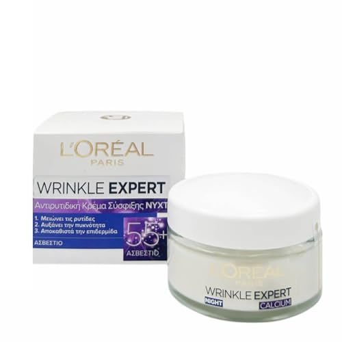L'Oréal Paris Attiva Antirughe 55+ Crema Viso Donna Antirughe Riparatrice Giorno e Notte con Calcium, 50 ml