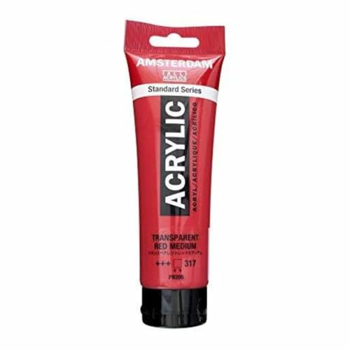 Amsterdam Talens peinture acrylique 120 ml peinture dessin art Rouge transparent moyen