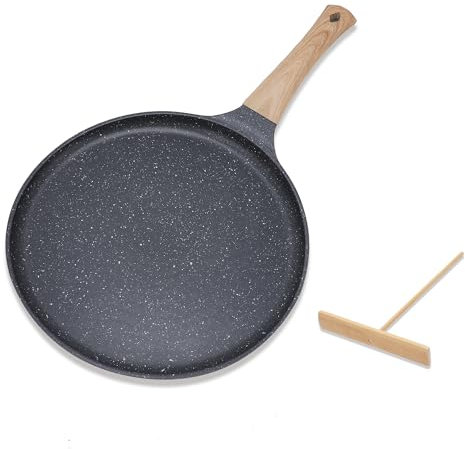 MEKOTRIN Pancake Pan, Crepe Pan - 20cm Non Stick Frying Pan for Breakfast Pancake Plett Fried Egg Omelette Burger, Dosa Pan Suitable for All Hobs & Induction(Grey,20cm)