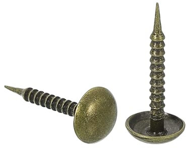 QUARKZMAN 100Pcs Clous de Tapisserie, 8 x 20 mm, Clous de Tapisserie, Clous de Meubles à Tête Ronde, Clous Décoratifs pour Canapés, Lits, Projet de Bricolage, Bronze