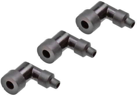 3x Zündkerzenstecker LZFH | 90° abgewinkelt | nicht entstört | Roller, Scooter, Mofa, Moped | passend für Zündapp, Kreidler, Puch, Hercules, Simson | Wasserdicht & langlebig | M10, M12, M14
