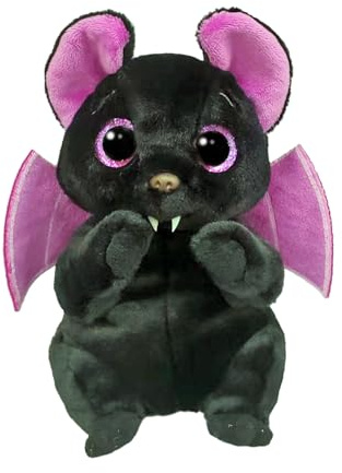 TY Beanie Boos - Batiste il Pipistrello con Occhi Viola Grandi e Glitter, il Peluche con gli Occhi Grandi Scintillanti - 15 cm - T37384