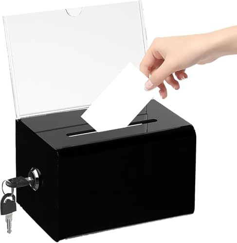 Yitobici Versatile scatola di raccolta biglietti da visita per voti anonimi, Lagerung biglietti lotteria,lotterie e più robusto, facile e sicuro da usare