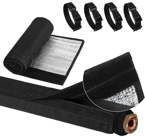 Tube Isolant en Aluminium pour Tuyaux Ø60-80mm, Isolation Thermique et Étanche, Antigel et Ignifuge pour Conduites d’Eau Chaude Froide, Chauffage et Climatisation