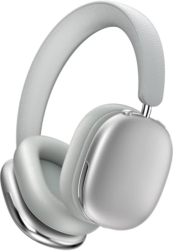 Lonzuer - Auriculares Bluetooth con reducción de ruido activa, 120 horas de autonomía, auriculares inalámbricos con circumaural, ligeros con micrófono para viajes/trabajo, compatible con iPhone