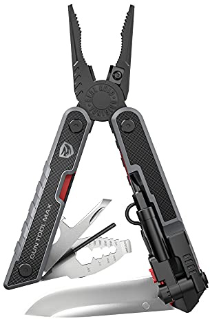 Real Avid Gun Tool Max, 37-in-1 Multitool for Gunsmithing, Includes Pliers, Wire Cutters, Knife Blade, Universal Choke Wrench, Bits, Wrenches & Sheath, Perfect EDC Tool for Hunting & Gun Owners black