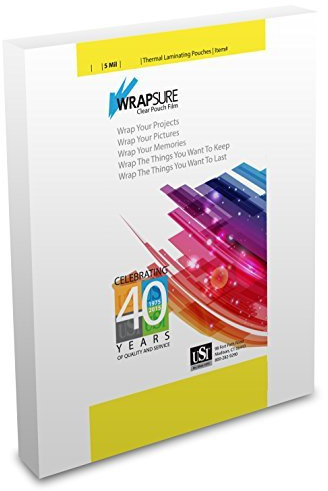 USI WrapSure Thermal (Hot) Laminating Pouches/Sheets, Legal Size, 5 Mil Thick, 9 x 14.5 Inches, Clear Gloss, 100-Pack