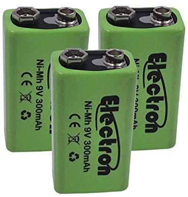 3X Pila Batteria ricaricabile Ni-Mh 9V 300mAh 9 volt nimh accumulatore battery