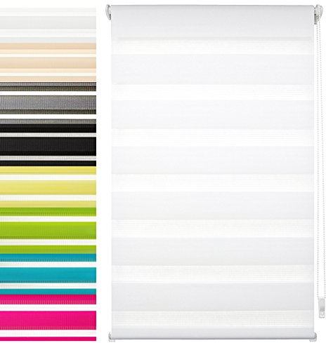 Garduna FIX Duo-Doppel-Rollo # dunkel anthrazit 120cm # Smartfix - Klemmfix - ohne Bohren - viele Farben & Größen - Sichtschutz - lichtdurchlässig