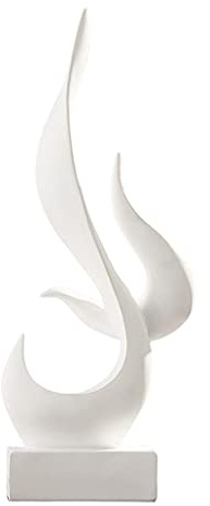 Fenteer Resin Minimalist Statue Figurines Abstract Ornament Sculpture Elegant Desk decor Statue Bookshelf Living Room Hotel Bar Decoration,White-15.5x8.5x39cm