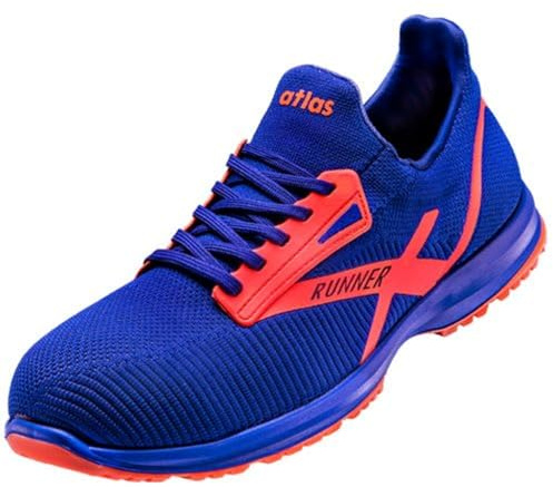 ATLAS - the shoe company Säkerhetssko sneaker Runner 45 S1P ESD EN ISO 20345 SRC, Neon Blue, 42 EU