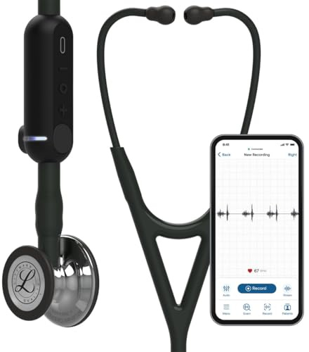 3M Littmann CORE Digital Stethoscope, Our Most Advanced Stethoscope Yet, Up To 40x Amplification, Active Noise Cancellation, In-App Sound Wave Visualization, Mirror-Finish Chestpiece, 8890