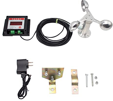 Toplionace Anemografo Anemometro per Gru a Torre, Indicatore di Velocità del Vento Indicatore di Direzione del Vento Sensore di Velocità del Vento Misurazione Dell'anemoscopio del Vento (B)