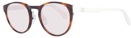 Adidas Originals - Sonnenbrille für Herren OR0008-H - Form rund, Farbe dunkles Havanna., Gläsern farbe burgunderrot verspiegelt