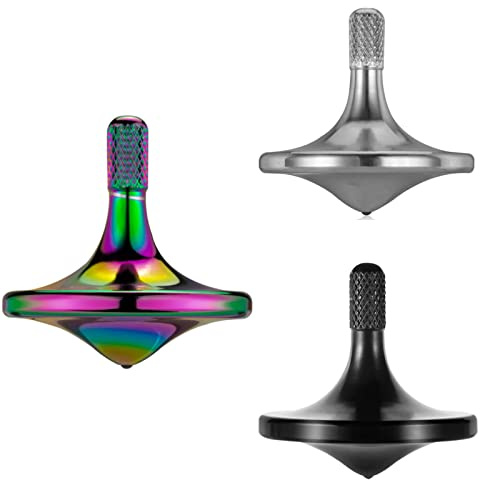 Toupie en métal de précision, LOQATIDIS Rotation Douce Pendant Une Longue période, Meilleur Temps de Rotation sur 8 Minutes, équilibre Parfait, Jouets EDC Bien conçus pour Adultes (3PCS)