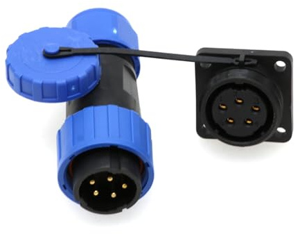 ZBLZGP TY20 5-Pin IP68 Waterproof Male & Female Connector, 10A Solderless Screw Connection, Panel Mount Quick Disconnect Cable Plug Socket