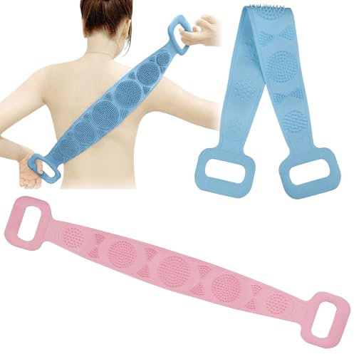 Maxentico Spazzola Corpo(2Pcs), per Pelle in Silicone Scrubber lavaschiena, Doccia Schiena per Lavarsi Massaggio, Esfoliante Bagno per Lavare, Spazzol Esfolia Migliora la Pelle Facile da Pulire Unisex