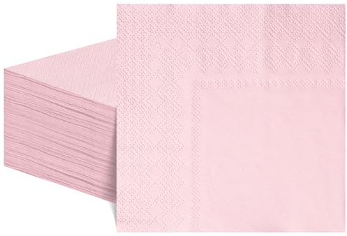 60 Pcs Pink Napkins 5 Inch, 2 Ply Light Pink Cocktail Napkins Paper Napkin