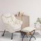 TinFrey Fauteuil de Salon Confortable avec Repose-Pieds en Métal - Fauteuil Relax, Lecture ou Bureau, Style Scandinave pour Salon et Chambre