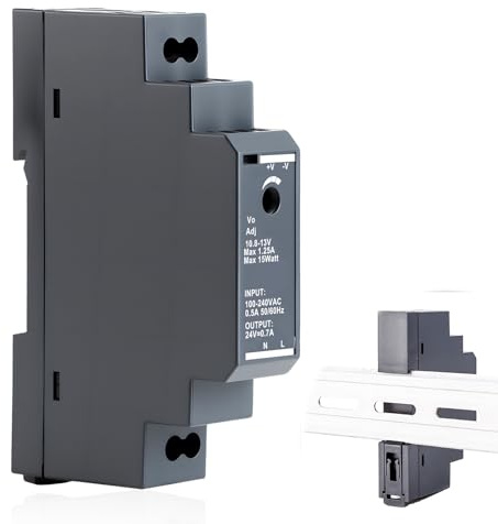 24V Dinrail Transformer Din Rail, 15W Switching Power Supply, for Ring Doorbell Transformer, Din Rail for Industrial Automation Equipment, Ring Door Bell System and More