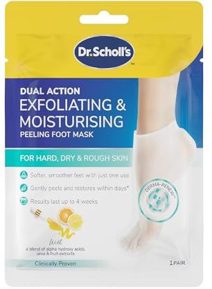 Dr. Scholl's Rough, Dry Skin Ultra Exfoliating Foot Peeling Mask, Moisturizing Socks Gently Peels and Softens, with Urea, Dry Skin Callus Remover for Feet - 1 Pair