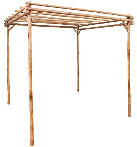 Kaloriko Pérgola de bambú 170 × 170 × 220 cm, rejilla de jardín, enrejado, soporte para rosas, clemátides, plantas trepadoras, exteriores, terraza, balcón, resistente a la intemperie, decoración