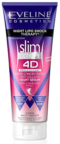 Eveline Cosmetics Slim Extreme 4D super concentrato anticellulite dimagrante crema calda per donne bruciare i grassi veloce | 2 settimane Lipo Shock Thearpy | pancia piatta, gambe sottili vita, 250