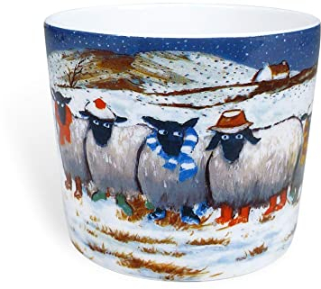 Winter Woolies' Mug in Gift Box by Thomas Joseph - Sheep Ceramic Coffee Cup,10.9 oz