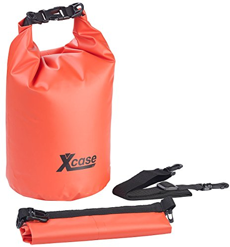 Xcase Kleidersack wasserdicht: Wasserdichter Packsack, strapazierfähige Industrie-Plane, 5 l, rot (Kunststoffsack wasserdicht, Trockenbeutel, Reisetasche)