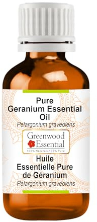 Greenwood Essential Huile essentielle de géranium naturelle (Pelargonium graveolens) distillée à la vapeur 15 ml