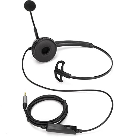 Call Center -headset, Mono -telefonhörlurar 3,5 Mm Jack Justerbar Volym Business Headset med Mikrofon för Smartphone -surfplatta