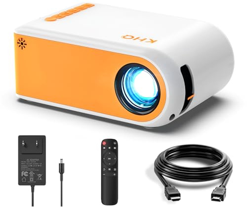 Mini-projecteur KHQ Full HD pour films en plein air et home cinéma, compatible Smartphone/TV Stick/HDMI/AV/USB
