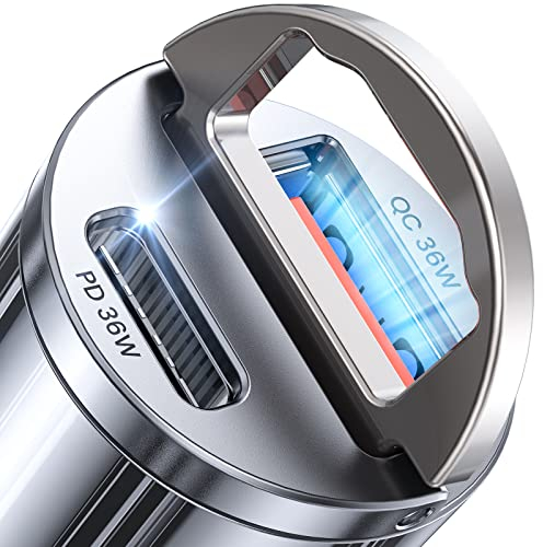 AINOPE 90W Zigarettenanzünder USB C Mini Super Schnelladen KFZ Ladegerät USB C PD45W+QC3.0 Dual Port Auto Ladegerät Adapter für iPhone 17 Pro Max Air 16 15, Galaxy S25 Ultra