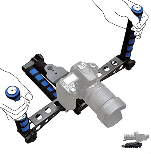 GAESHOW Smartphone Camera Stabilizer, Aluminum Combination Shoulder Rig/Selfie Stick/Handheld Stabilizer/Video Grip Fits for All Camcorder, Camera, DSLR and All iPhone and Android Smartphones