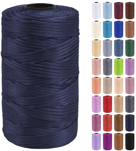 Uiopa Hilo Macrame 3mm x 200m Cuerda Macrame Polipropileno Plano Hilo de Ganchillo para Bolsos a Crochet, Bolso de Mano, Sombrero, Manualidades, Envolver Regalo, Proyecto de Bricolaje