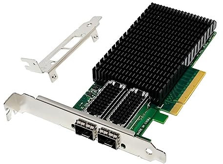 Jiklophg Pcie X8 X-4 Dual-Port 25G Sfp28 Dual-Port Fiber Optic Network Card 10G Network Adapter Card